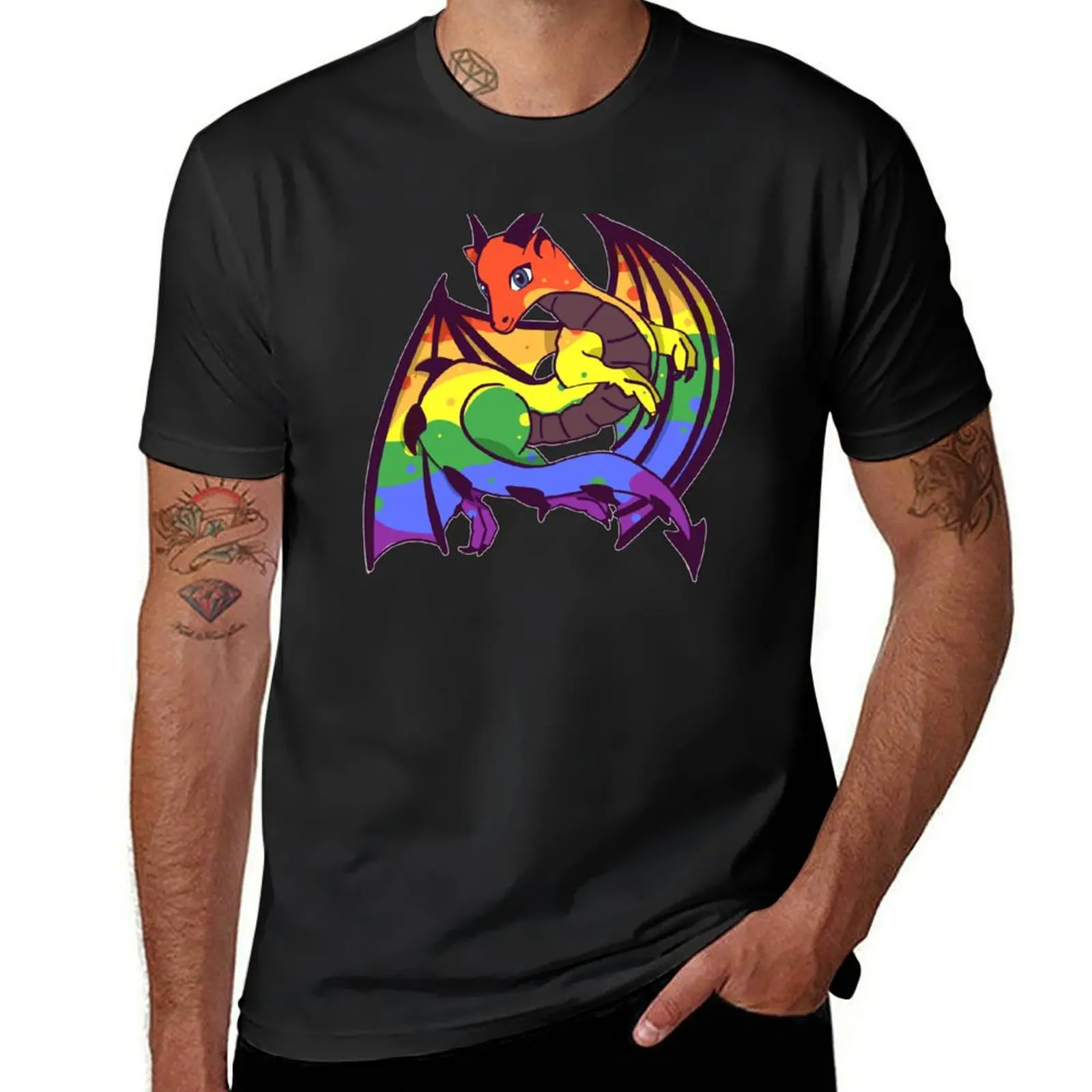 Pride flag dragon T-Shirt customs plain oversized shirts graphic tees t shirts for men pack