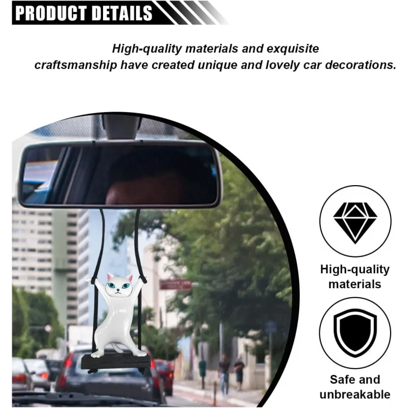 Ornamento de suspensão de carro bonito, pingente de espelho retrovisor de balanço, decoração, pingente de acessórios interiores fo