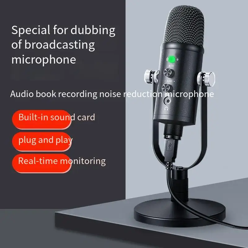 

USB-конденсаторный микрофон, шумоподавление высокой четкости, дублирование, оборудование для записи аудиокниг, новый голосовер, мобильный телефон Comp