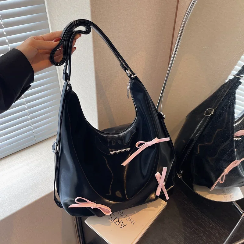 

2025 Women's Large Tote Bag - Versatile Bowknot Shoulder/Crossbody Bag, Stylish Spacious Work Backpack & Daily Purse