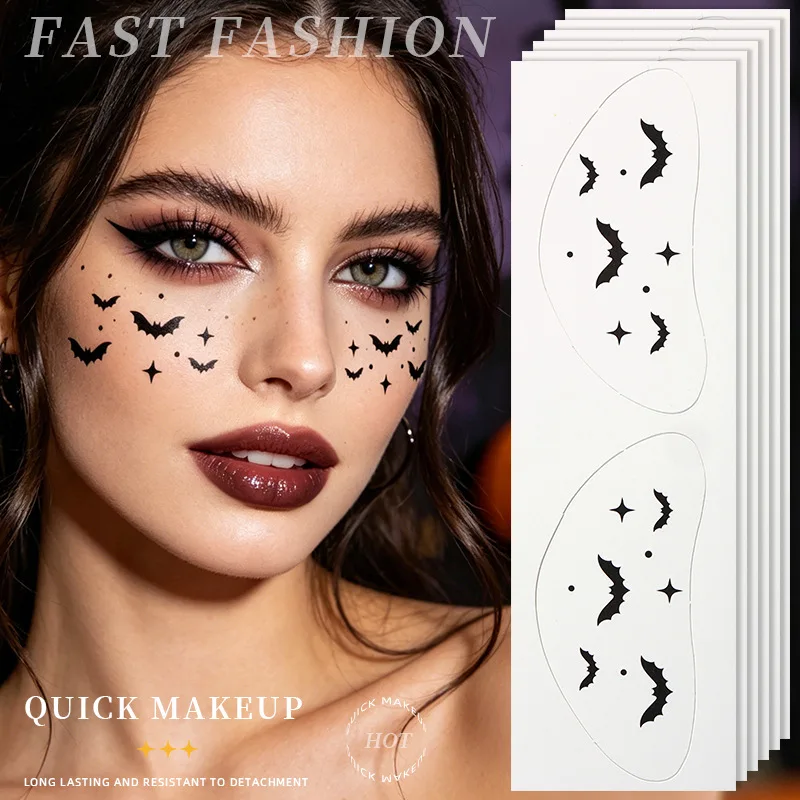 

Halloween Face Stickers for Waterproof and Long-lasting Cartoon Children's Makeup. Spider Web Gothic-style Tattoo Stickers