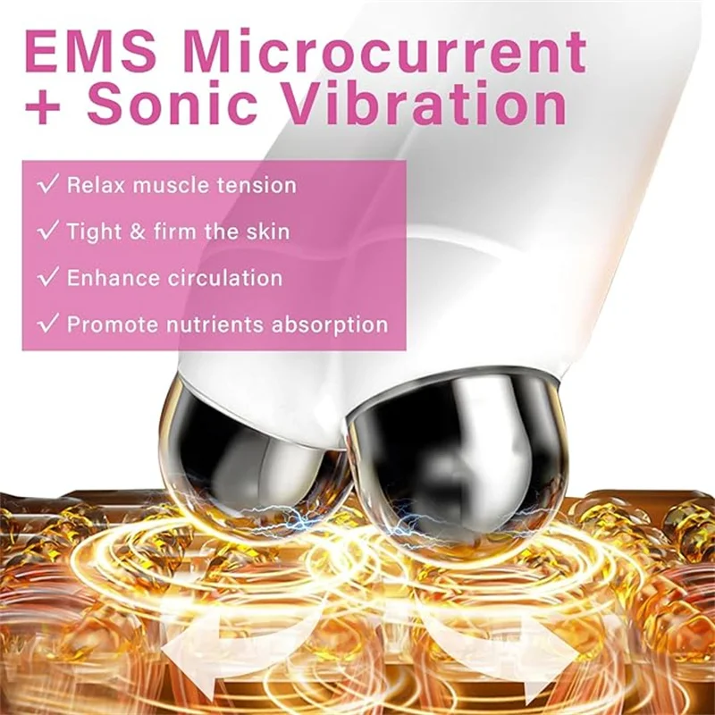 EMS Facial Massager Roller Microcurrent Face Lifting Machine V- Skin Rejuvenation Anti-Wrinkle Beauty Device