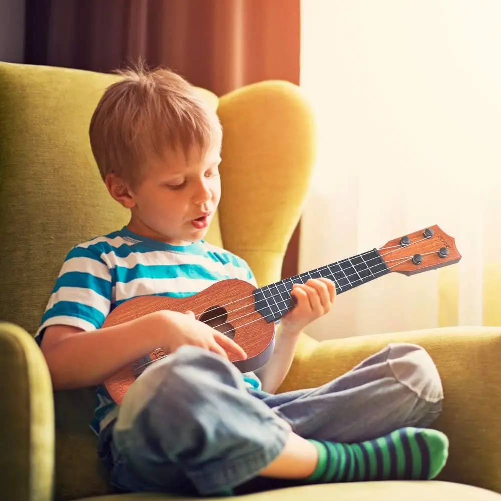 Instrument zabawkowy dla dzieci zabawka klasyczny Instrument muzyczny gitara Ukulele, brązowy