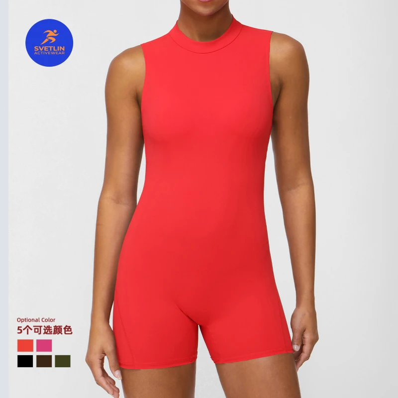 SVETLIN EU US Size Luxury Quality Playsuit Women's Butt-lifting Backless Tight Sleeveless Yoga Jumpsuit