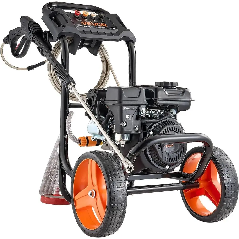 

Gas Prure Washer 2900 PSI and 1.85 Max GPM, Upgrade Pump with Spray Gun and Wand, 4 Nozzle Set, Low Proile Power Washer or Cars,