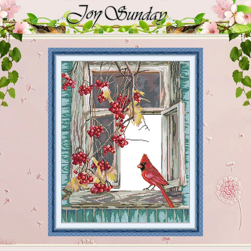 

Bird on The Windowsill Patterns Counted Cross Stitch Set DIY 11CT 14CT 16CT Stamped DMC Cross-stitch Kit Embroidery Needlework