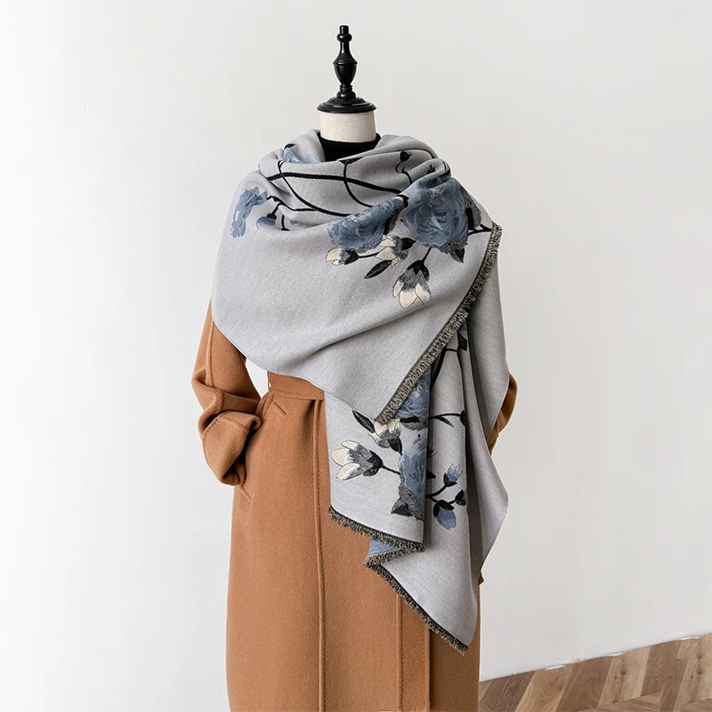 

New Luxury Cashmere Scarf Winter Women Pashmina Shawls Warm Blanket Wraps Female Foulard Bandana Brand Thick Scarves Hijab