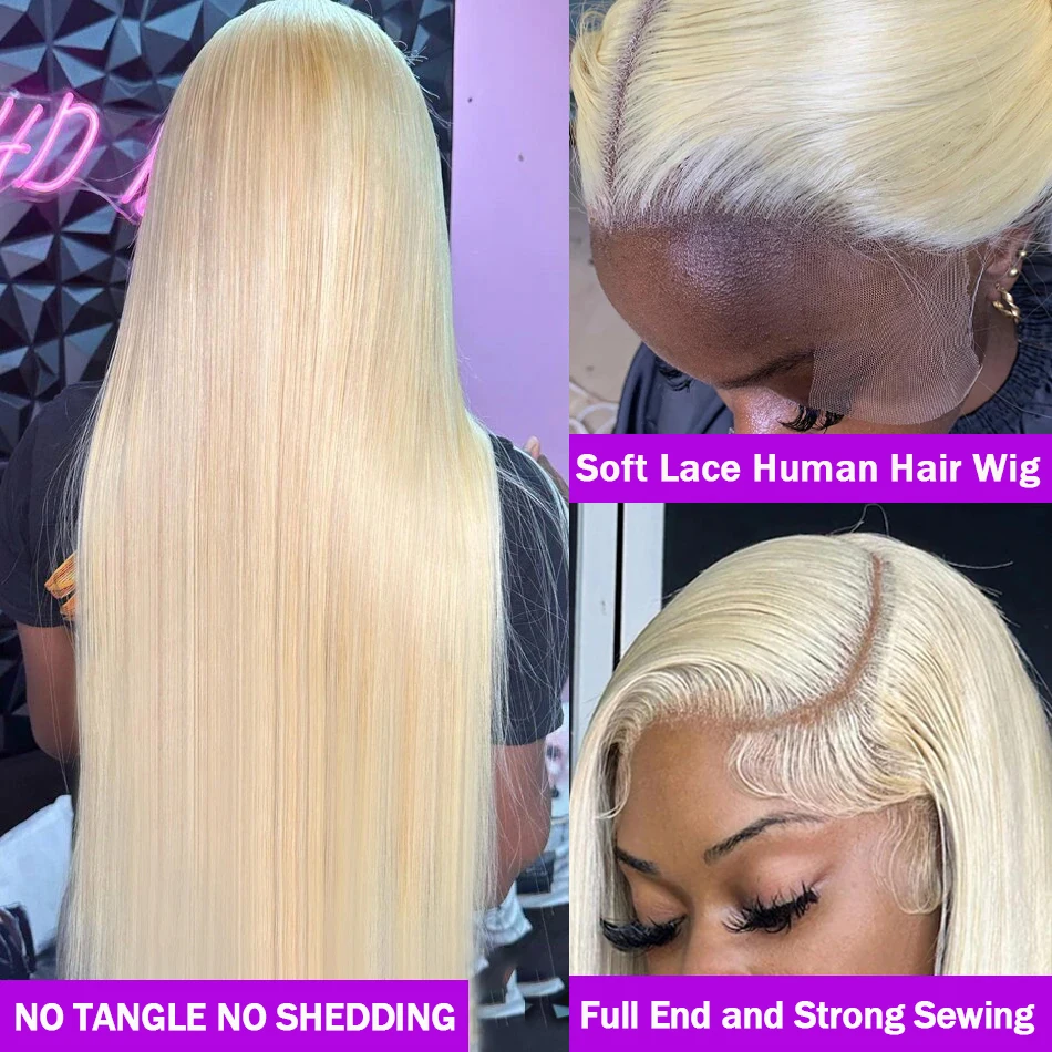 Melodie 13x6 Blonde 613 HD Lace Frontal Wig 13x4 Front Human Hair Wigs Straight Transparent Preplucked Brazilian For Women