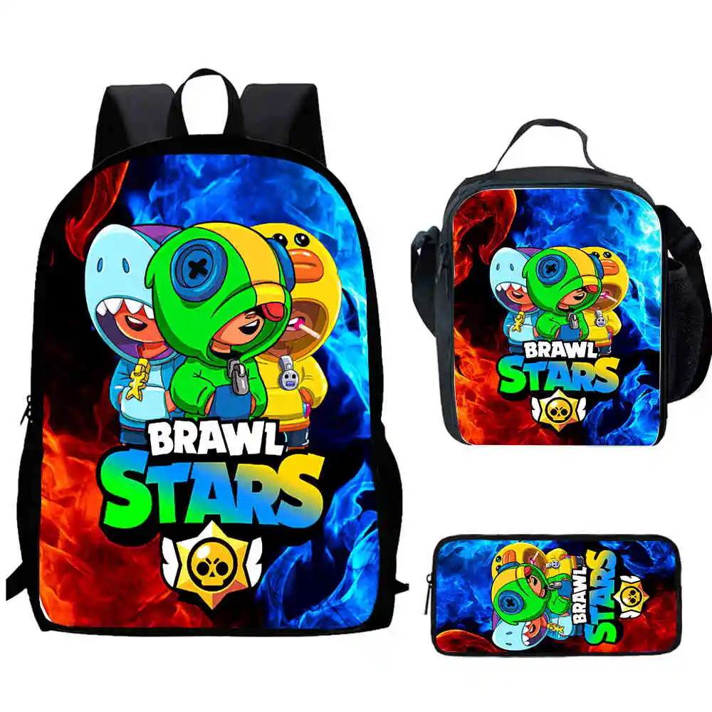 Mochila B-rawl Cartoon Child School Backpack with Lunch Bags Pencil Bags for Age 4-9 ,Light Weight School Bags for Boys Girls