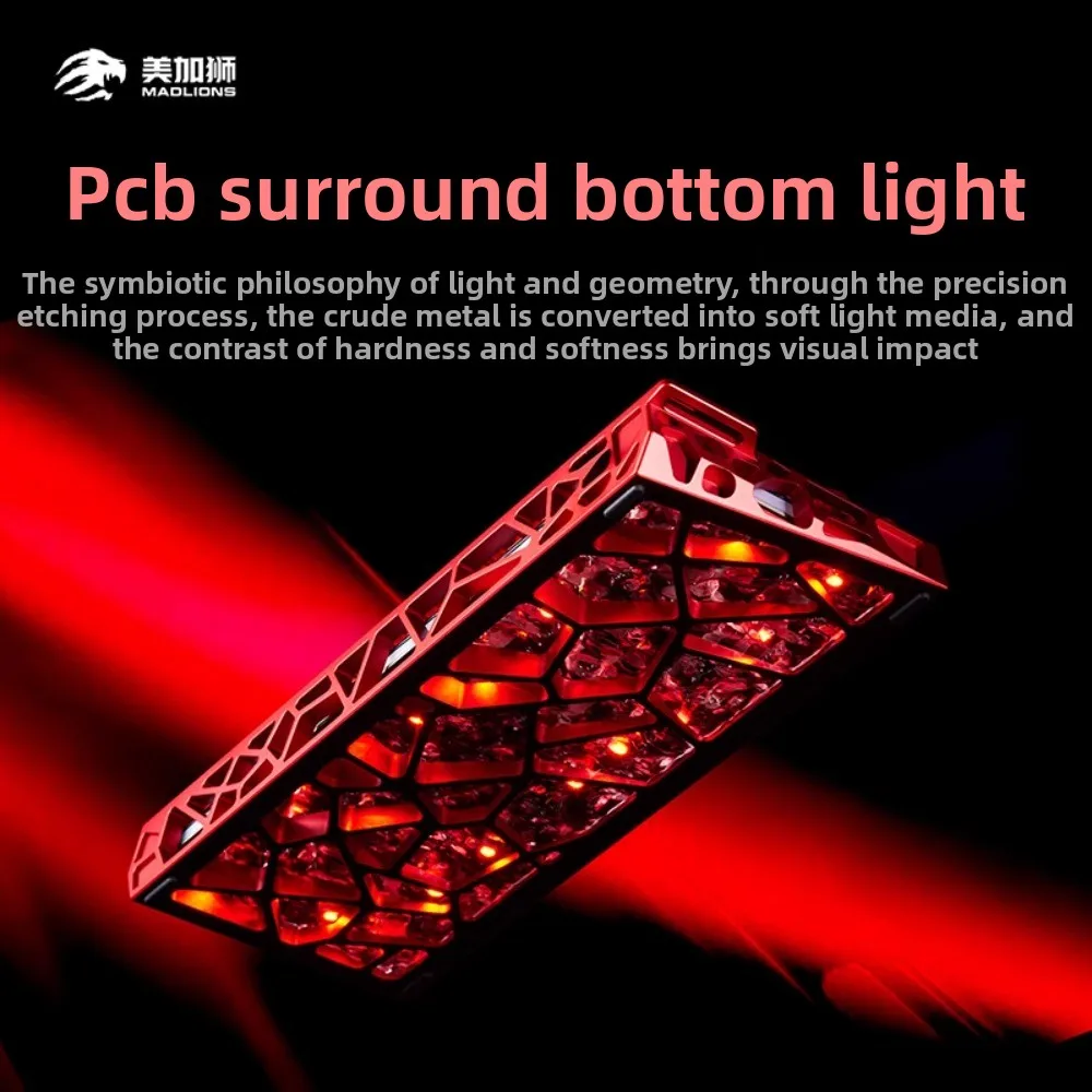 MADLIONS MAD Light 60 HE Hollow Magnetic Switch  Keyboard Gaming Mechanical Keyboard  Wired RGB  8000HZ 0.01mm RT PC Accessories