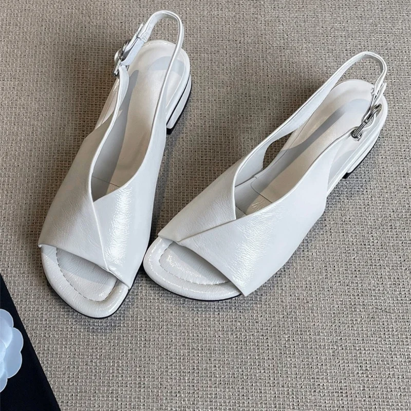 2026 Summer New Lightweight French Vintage Sandals Women's One Strap Flat Comfortable Soft Sole Sandals