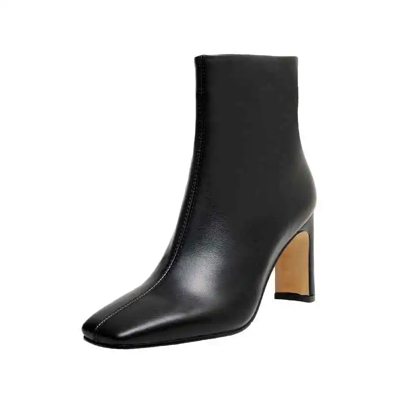 Krazing Pot Chelsea Boots prawdziwy skórzany wzór z kamieniem główna ulica moda plac Toe gruby wysoki obcas Zip wspaniałe botki L61