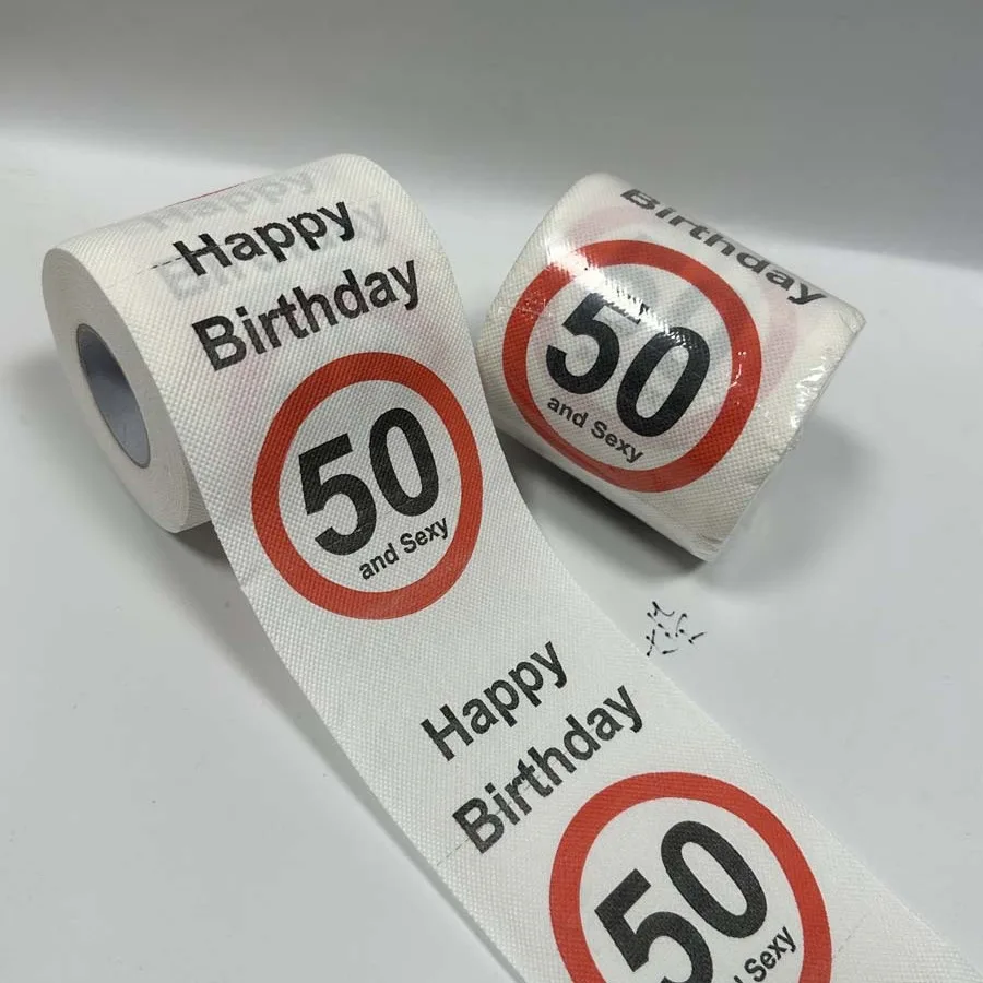 Fun Birthday Toilet Paper - Prank Gift Roll with 50th/40th/30th/18th Birthday Funny Prints Prank Decorations for Party Supplies