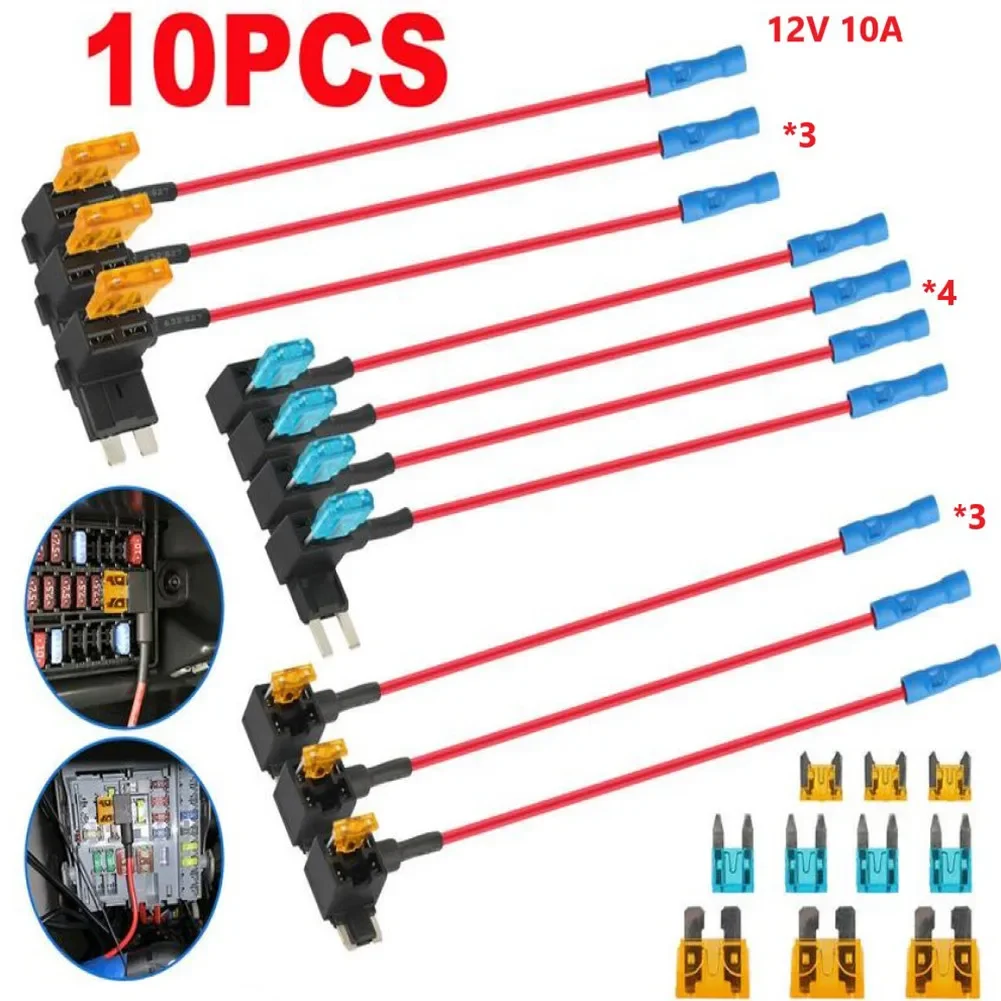 

Fuse Holder Keep Your Car Safe and Efficient with These 10PCS 12V Circuit Fuse Adapters with Blade Fuse Holder