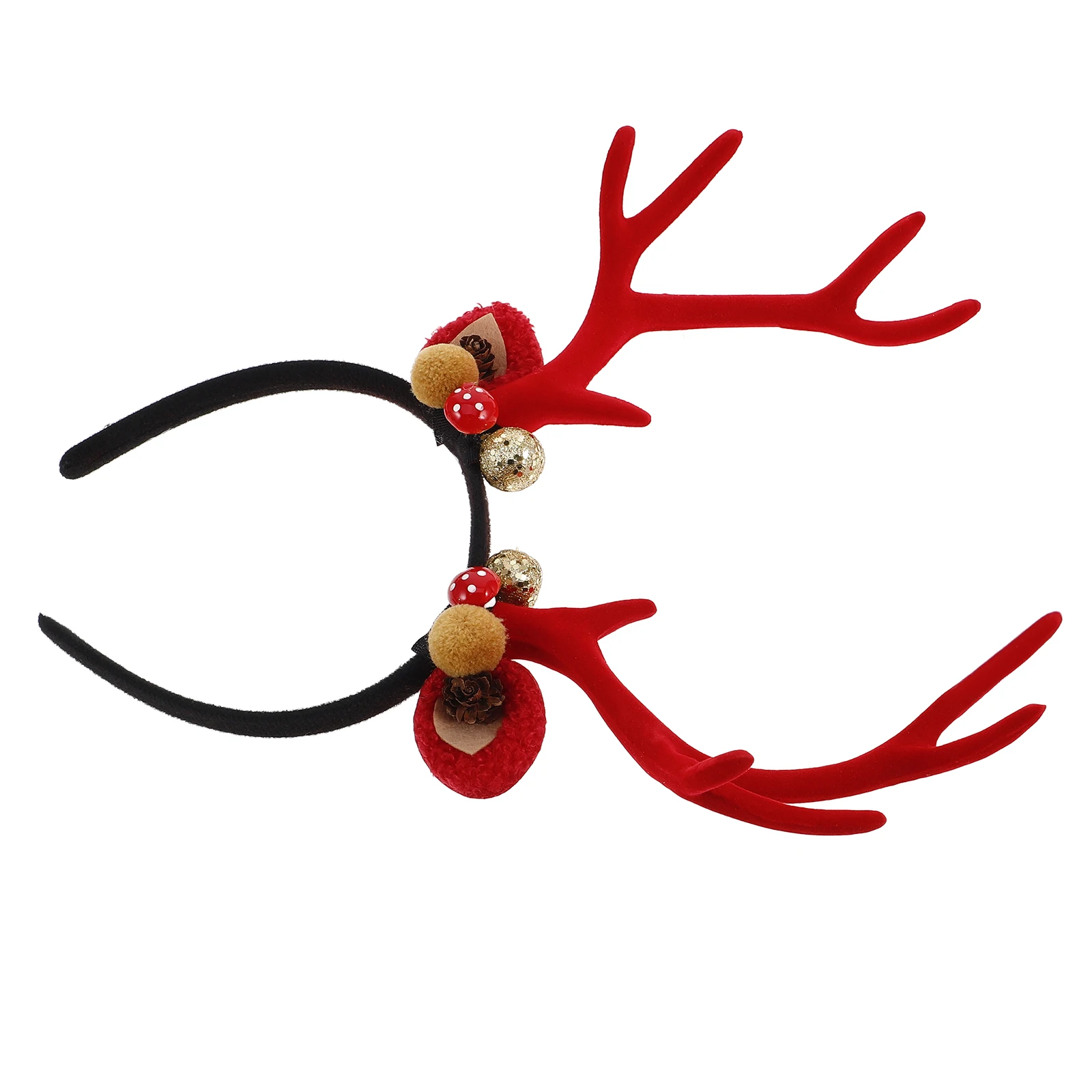 

Reindeer Antlers Headband Christmas Pine Cone Headpiece Holiday Party Accessory Adult Deer Charm Hair Band Pine Cone Headpiece