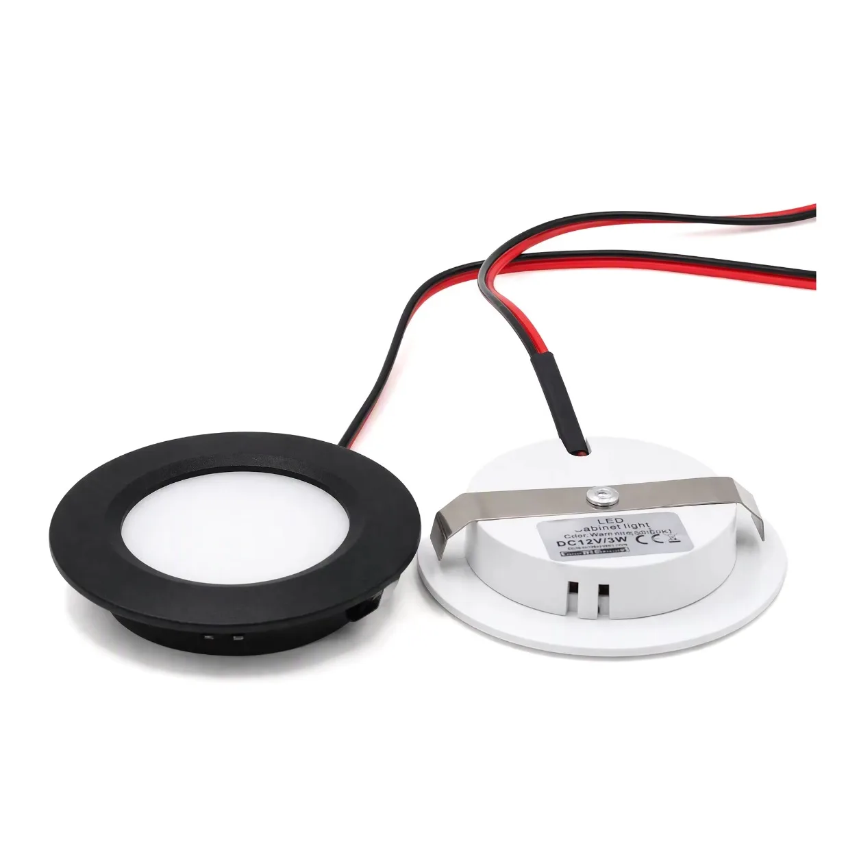 JOYINLED 12V 3W LED Puck Light Ultra Thin Recessed Downlight Spotlight Warm White for Under Cabinet Display Lighting 1/6/10PCS