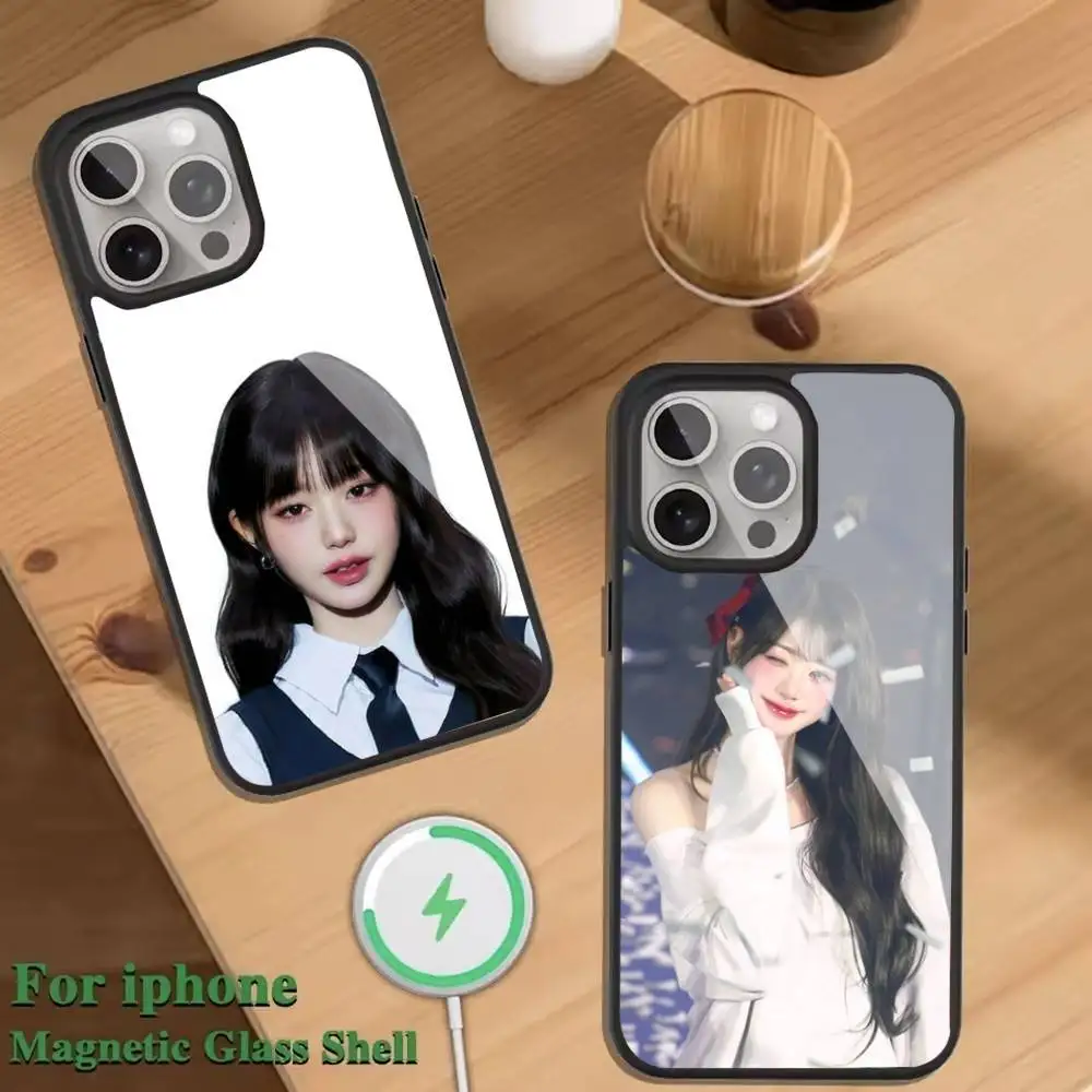 

I-Ive Jang W-Wonyoung Phone Case For Magnetic Wireless Charge Cover For iphone 16 15 14 13 12 11 Pro Max Plus Coque