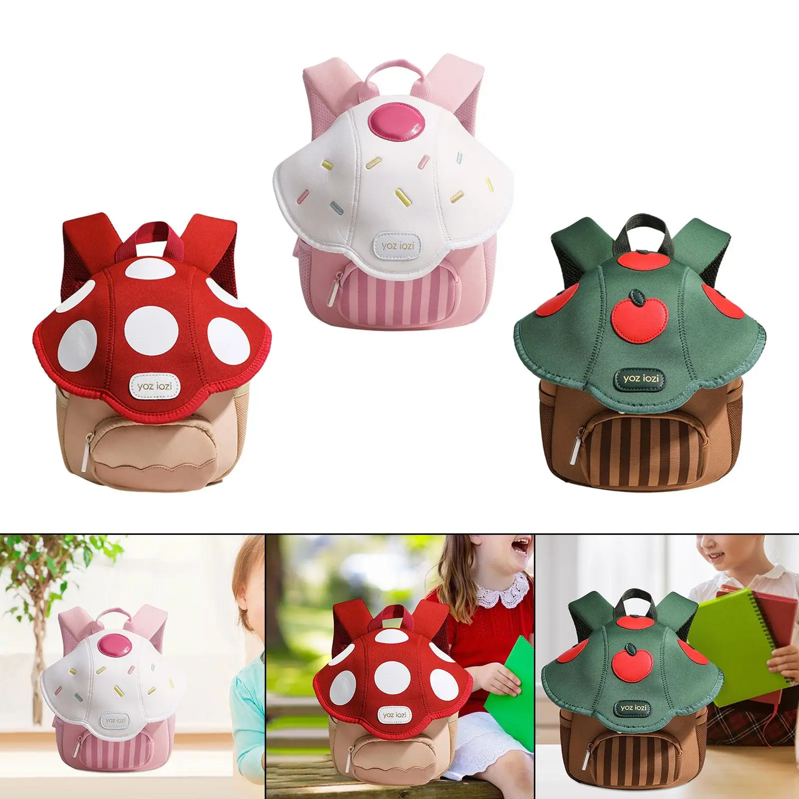 Cute Mushroom Backpack Fashion Large Capacity Preschool Gifts Funny Mini