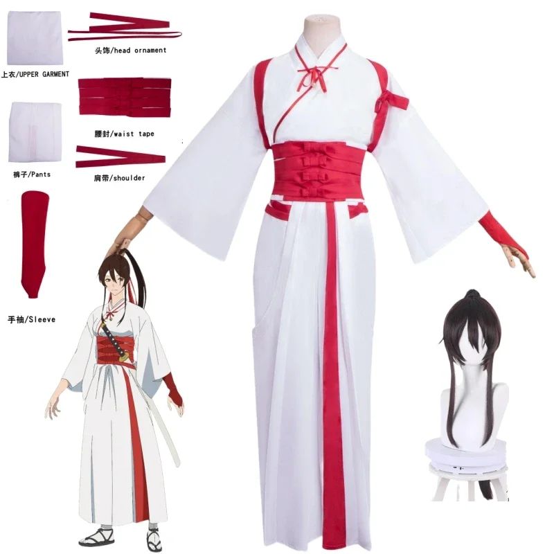 

Jigoku Raku Hell's Paradise Anime Yamada Asaemon Sagiri Cosplay Costume Headband Wig Kimono White Robe Asaemon Uniform Halloween