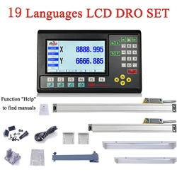 Multilingual HXX 2 Axis Digital Readout /3 Axis LCD DRO SET & Linear Glass Scale Encoder Grating Ruler for Turning Milling Lathe