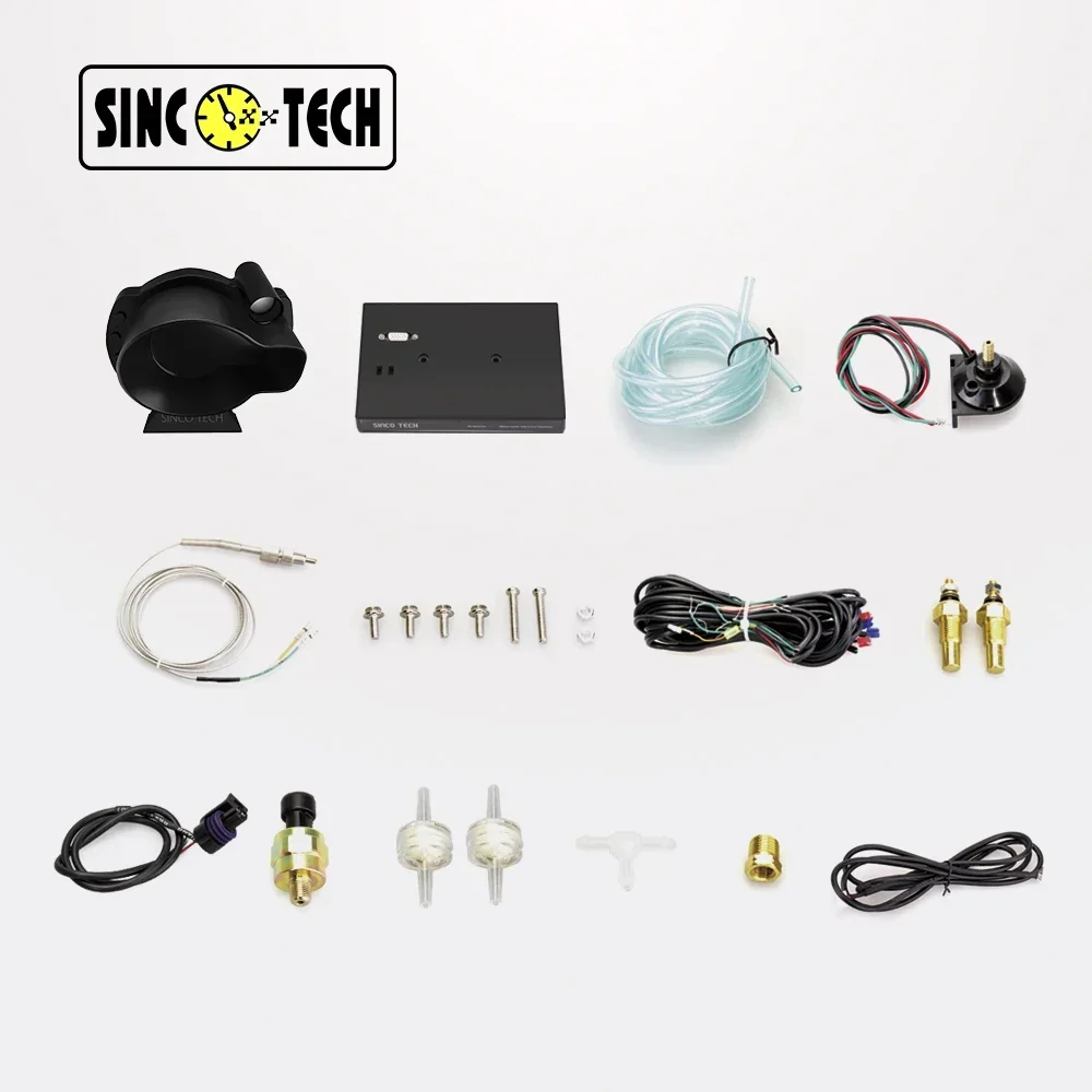 Sinco Tech Customize Universal Auto Speedometer Boost RPM Volts EGT AFR Oil Press Water Temperature 9-in-1 Gauge meter (DO916-S) view 3