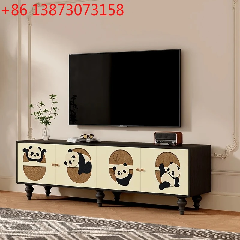 

French Cream Wind Solid Wood TV Cabinet Bedroom Locker Living Room Porch Storage Cabinet