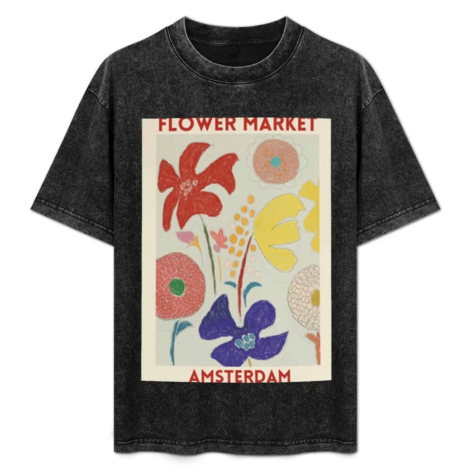 

Flower Market Amsterdam T-Shirt Basic Tee Shirt for Everyday Outfit