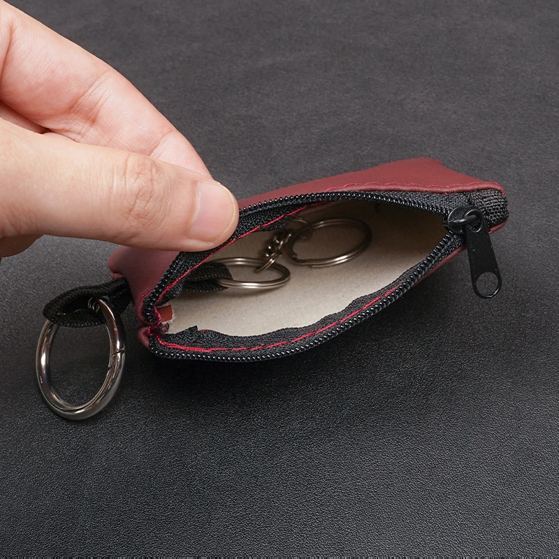 سانريو Mymelody حافظة مفاتيح السيارة محفظة جلدية المفاتيح سستة حقيبة التخزين اكسسوارات السيارات الداخلية نمط الرسوم المتحركة Kawaii