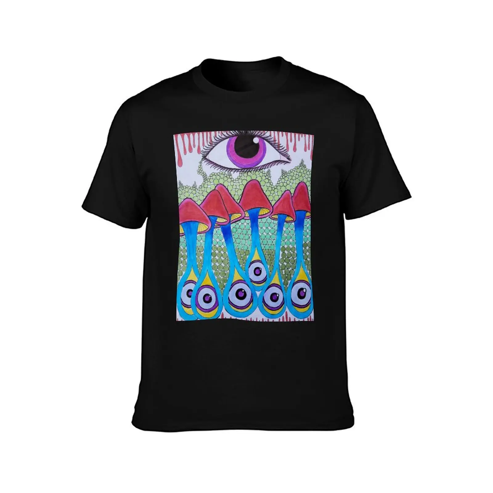 Trippy Psychedelic Mushroom Eye T-Shirt man t shirts for men casual man t shirt summer t shirt man casual T-Shirt