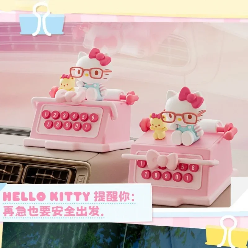 Nova série de impressora hello kitty carro aromaterapia número placa bonito kawaii menina modelo ornamento presente para pessoas