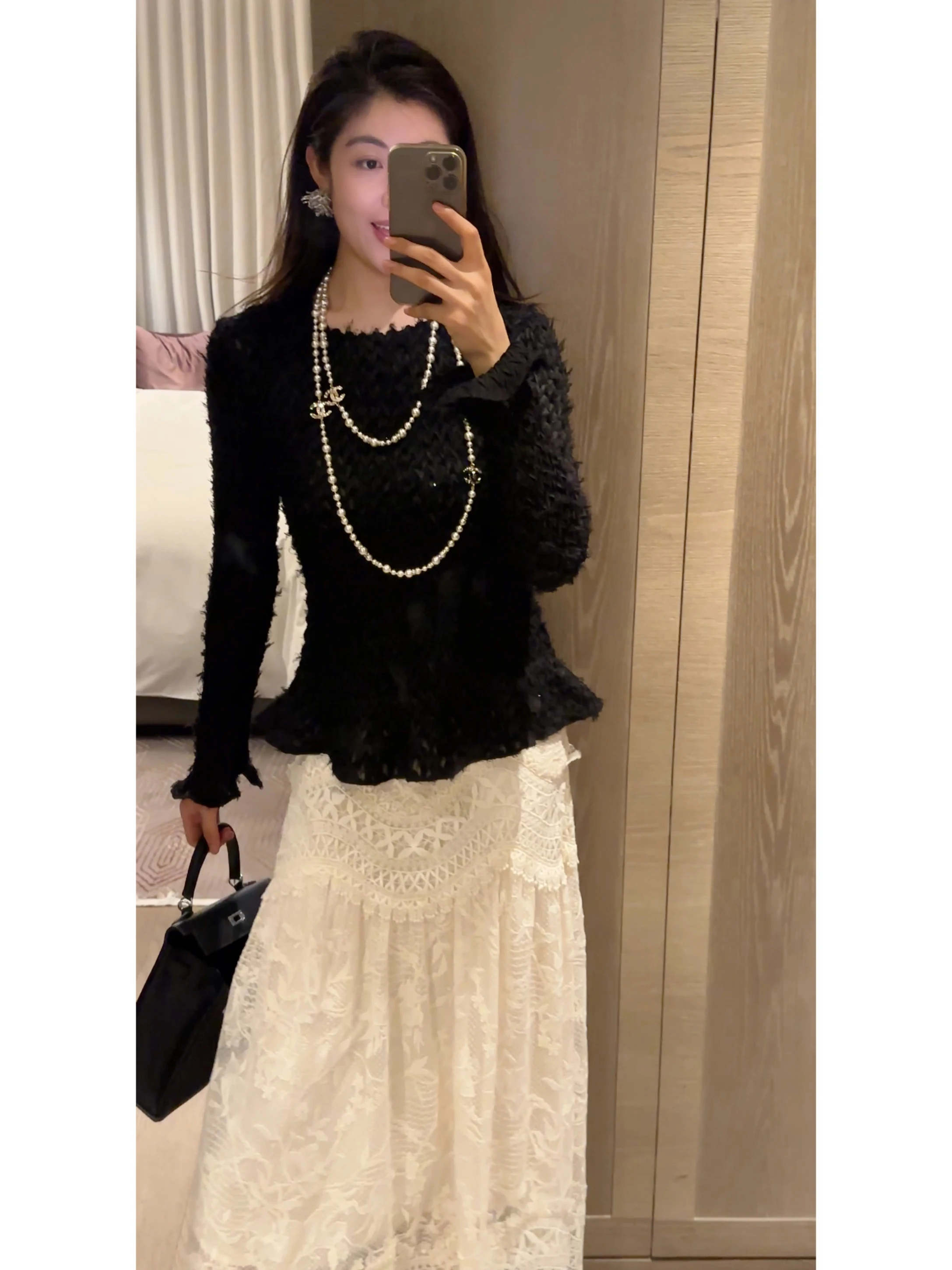 

Spring New Design Sensation Women's Slim Fit irt Ele Faionable Pleated Top Versatile Sli Chinese Sle Women's Wear