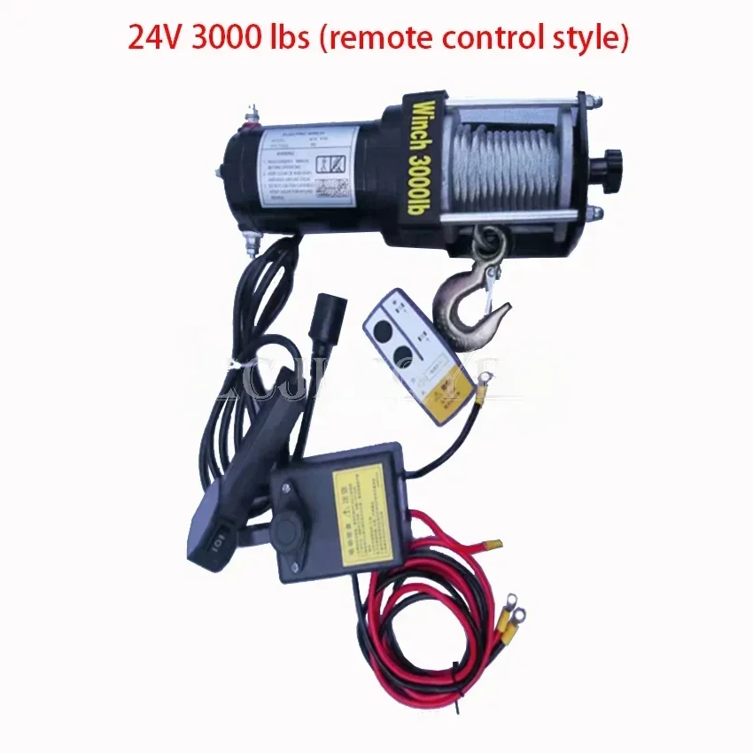 Car Electric Winch 3000lbs  12V 24V Car Small Crane Car Self Rescue Electric Winch Traction Lifting