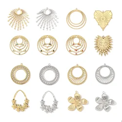 3pcs/Lot  316l Stainless Steel French Retro Geometric Charms Heart Love Circle Waterdroop Flower Necklace DIY Small Pendant
