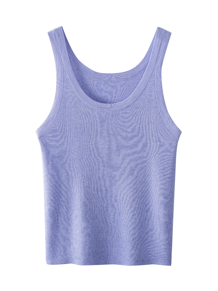 

Classic Summer Women Tanks Worsted Merino Wool Female Knitted Pullover Vests Solid Sleeveless Casual Clothing Tops Basic Camis