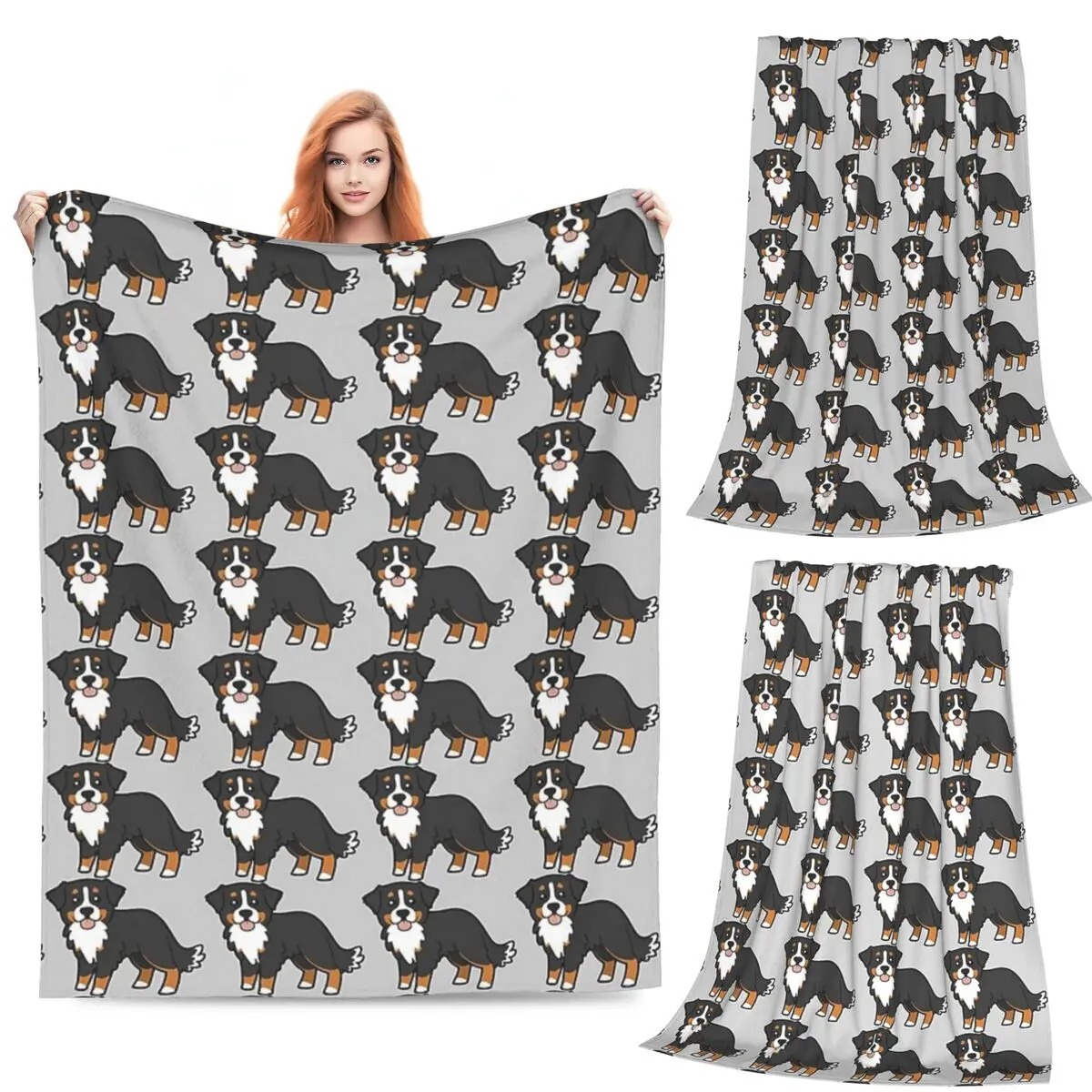 

Bernese Mountain Dog. Blanket Flannel Sofa Throw Blanket Warm Throw Blankets for Home Bedroom Travel Throws Bedspread Quilt