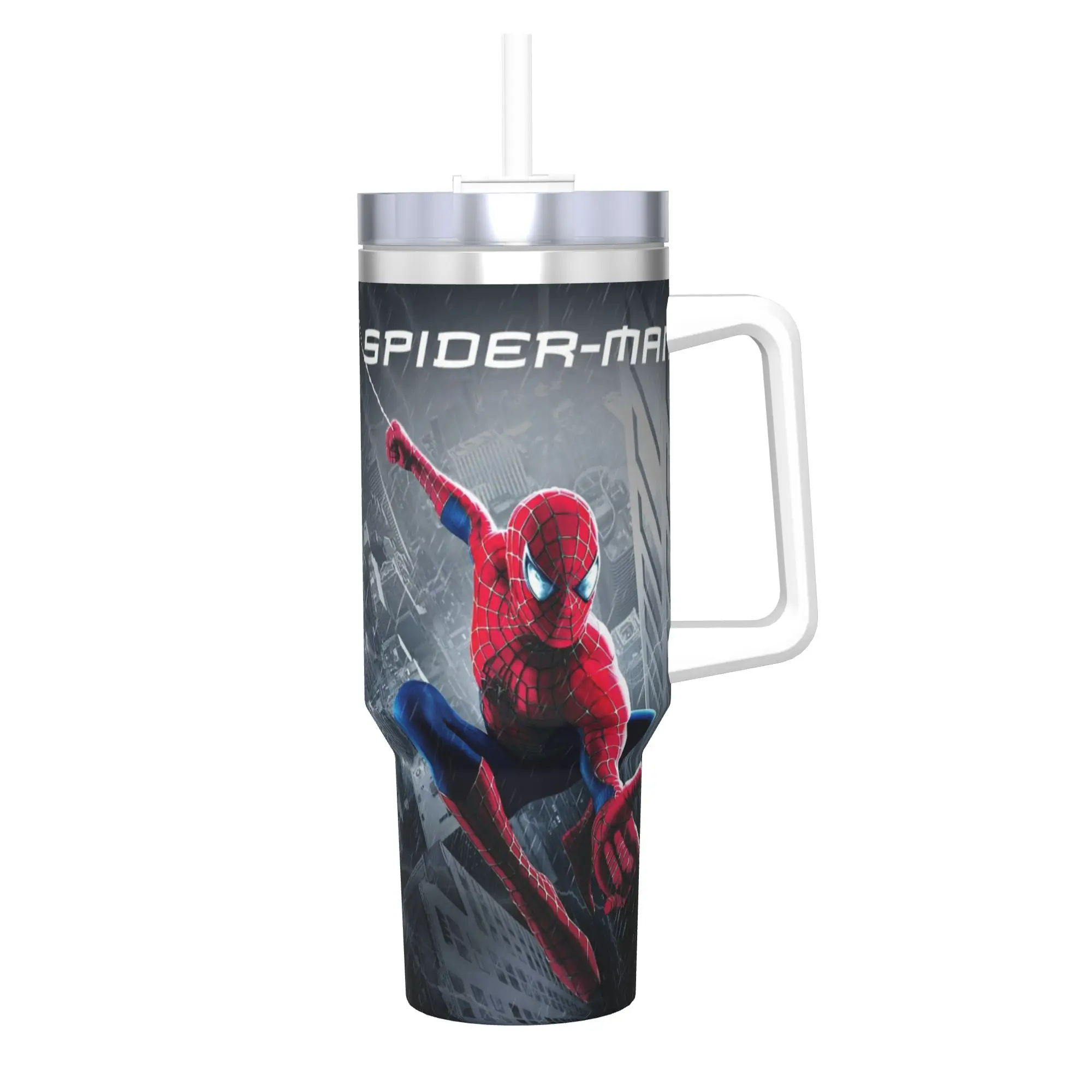 

Spiderman Tumbler 40oz Stainless Steel Double Wall Vacuum Insulated Tumblers Cup With Straw