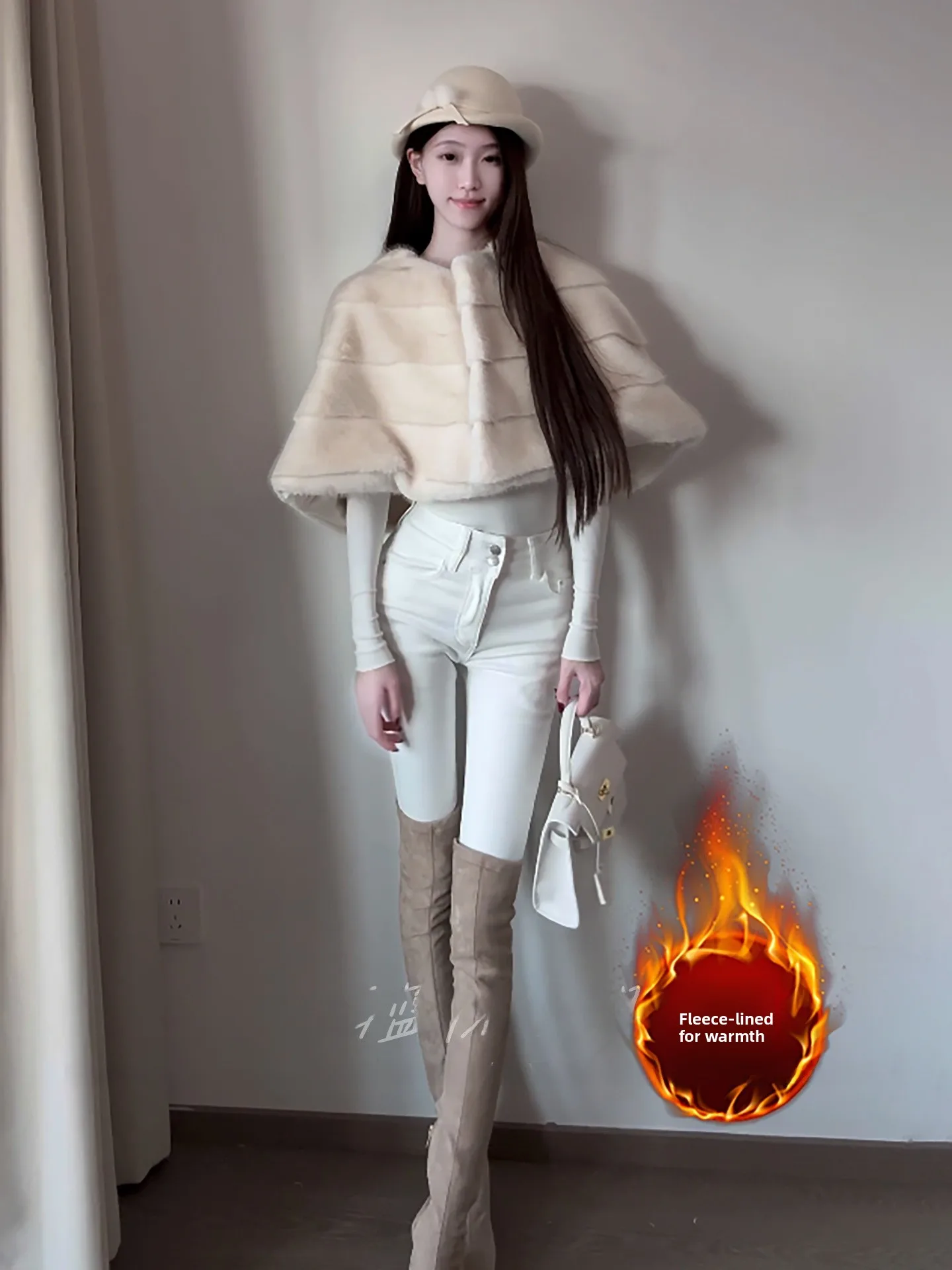 

Women's High Waist Fleece Lined Skinny Jeans Tight Fit Bootcut Casual Style Autumn Fashion Butt Lifting High Elasticity Denim...
