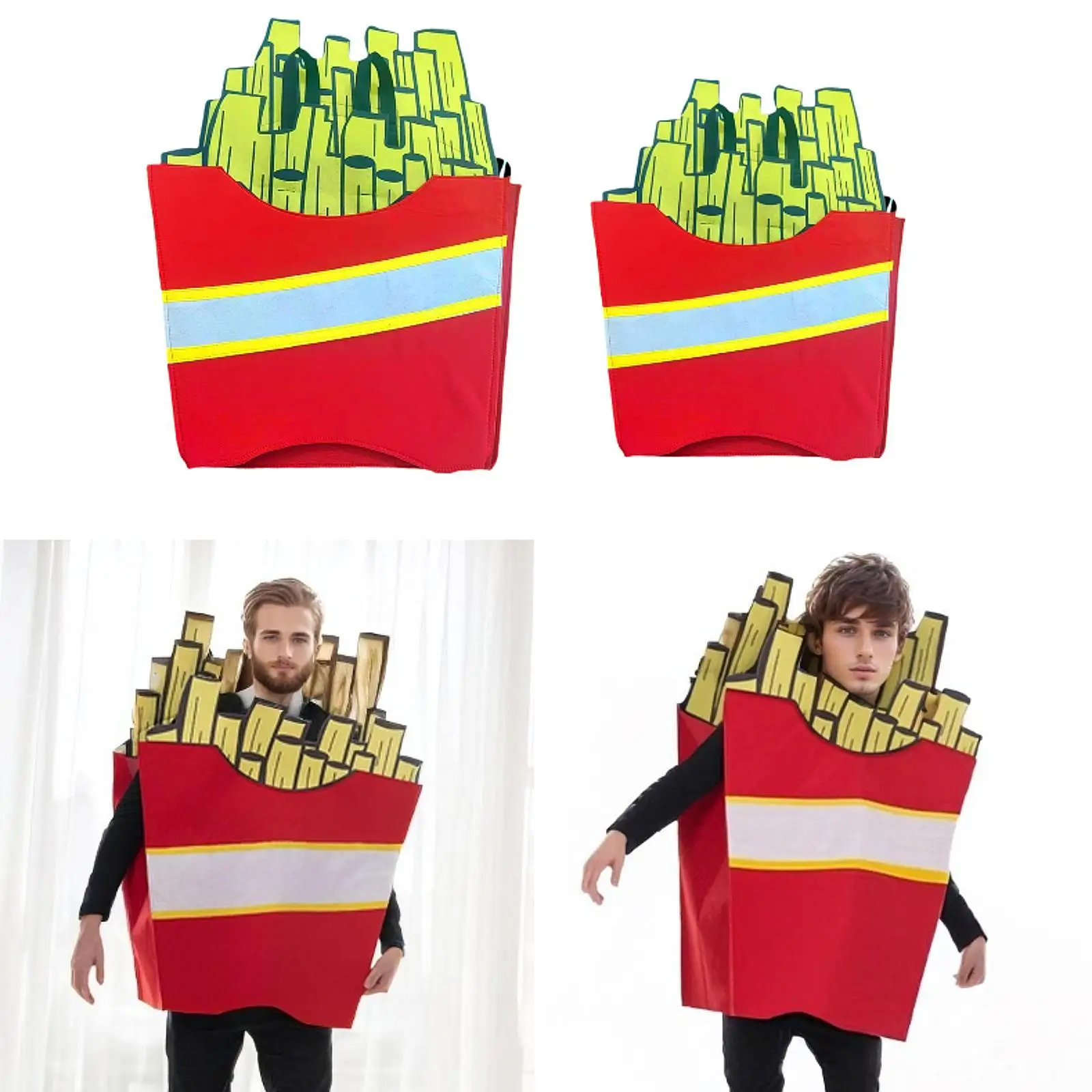 

French Fries Costume Decorative Reusable Funny Novelty Cosplay for Holiday Party