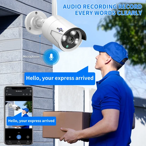 Imagen 2 del producto Hiseeu 3/5MP WiFi cámara CCTV sistema de seguridad IR visión nocturna cámara tipo bala conjunto 10CH NVR sistema de vigilancia CCTV inalámbrico