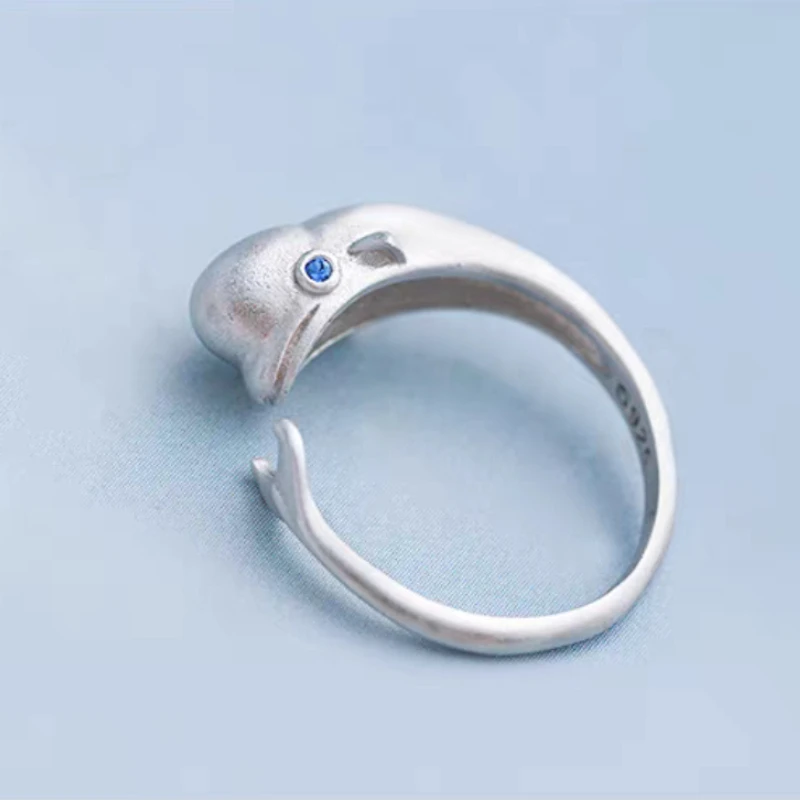 

Корейский стиль, модное простое милое матовое кольцо с дельфином, стерлинговое серебро 925 пробы, ювелирное изделие, подарок, элегантное кольцо на палец для женщин