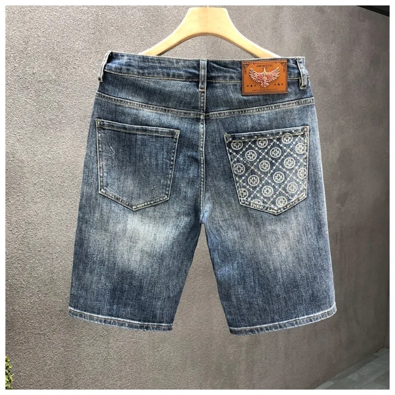 

Летние мужские джинсовые шорты, новые весенние спортивные шорты высокого качества, прочные и дышащие короткие джинсы в стиле Харадзюку 28-36