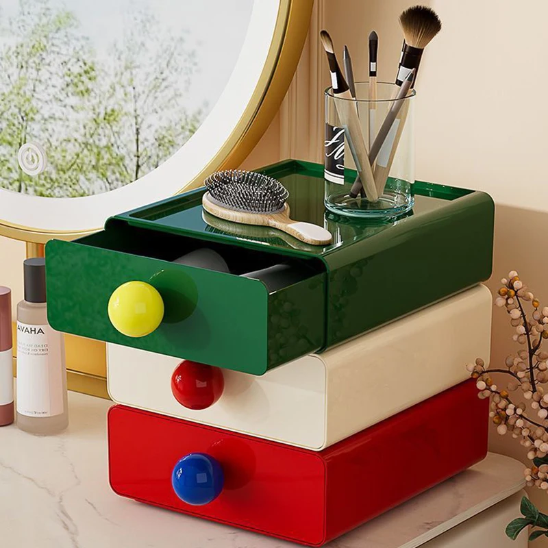 

Dopamine Desk Organizer Drawer Box Desktop Stackable Dust-proof Storage Drawers Large Capacity Stationery Cosmetic Storage Box