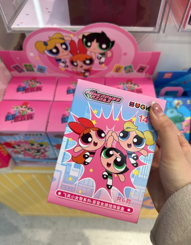 Novo genuíno o powerpuff meninas caixa cega brinquedo pingente boneca anime dos desenhos animados periférico decoração de mesa crianças presente aniversário