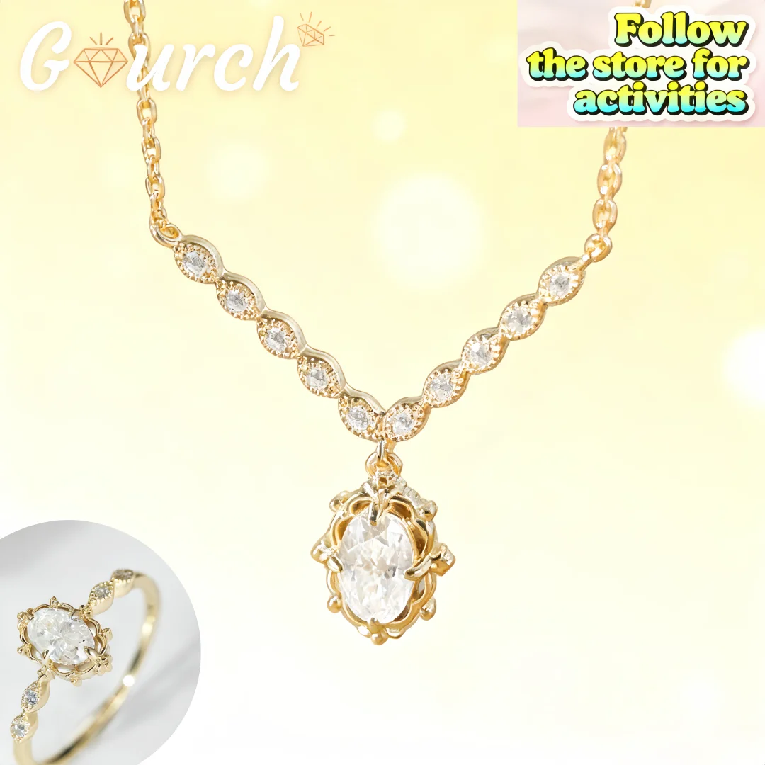 

Кольцо Gourch в винтажном стиле с муассанитом, позолоченное 14 карат, стерлинговое серебро, антикварные элегантные украшения для женщин, подарки на свадьбу, день рождения