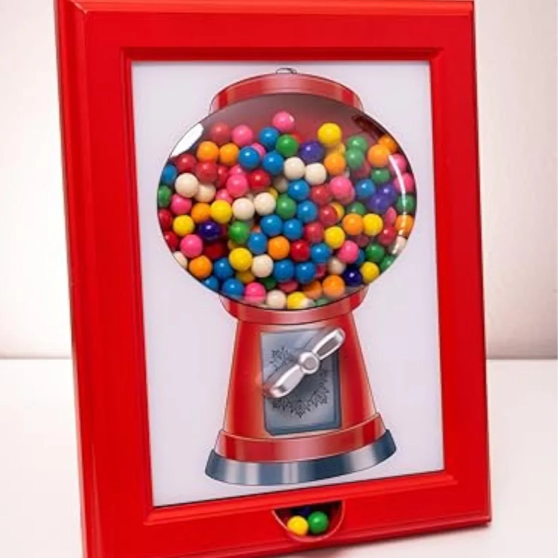 موزع الحلوى، حامل إطار الصورة، آلة الحلوى يمكن توزيع الحلوى والمكسرات وما إلى ذلك. يمكن تعليقه على الحائط أو الطاولة