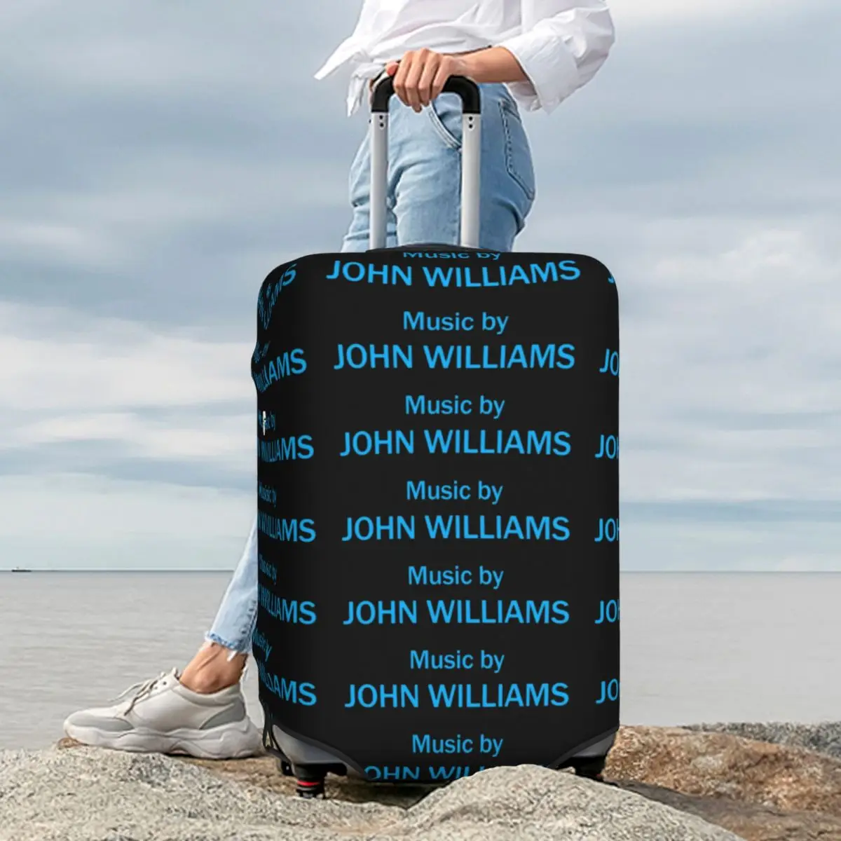 غطاء حماية لحقيبة السفر من Music by John Williams، أغطية حماية مرنة لرحلات الأمتعة مقاس 18-32 بوصة