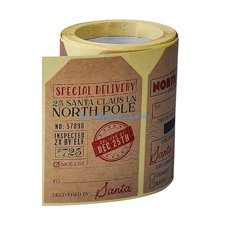 

U75B 1 Roll Creative Waterproof Christmas Gift Sticker Colorful Designs For Personalizing Notebooks Folders And Workspaces