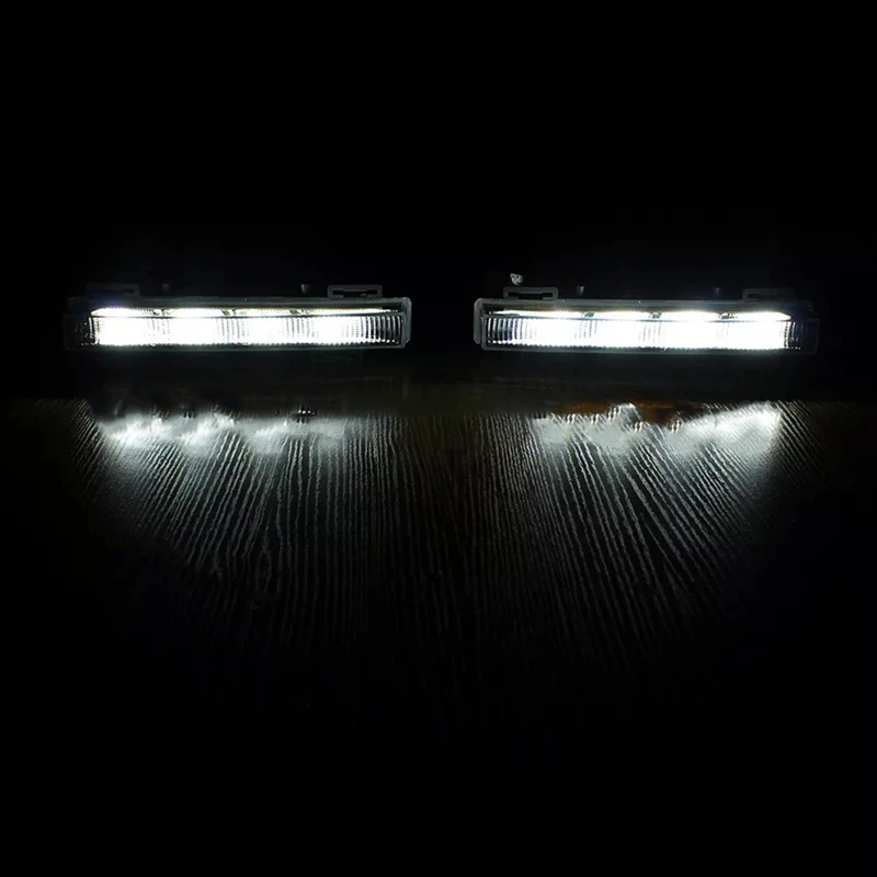 1Pair Front LED Daytime Running Light DRL Fog Lamp For Mercedes W166 ML350 ML550 X204 GLK350 A2049065401 A2049065501