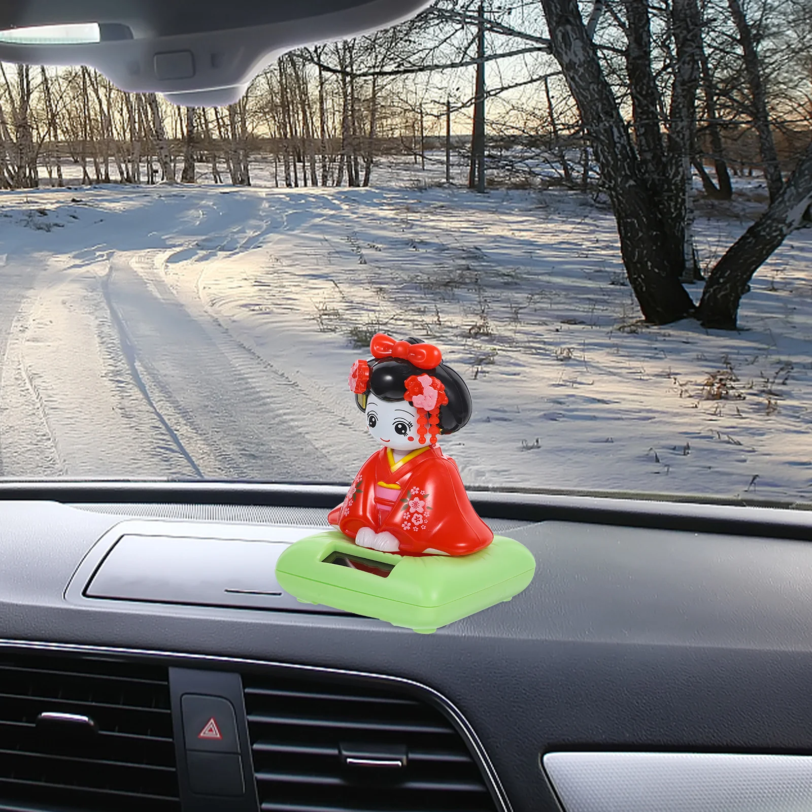 Dancing Girl Bobblehead Mini Toys Kimono Statue Decor Plastic Craft Figurines Mustard Seeds