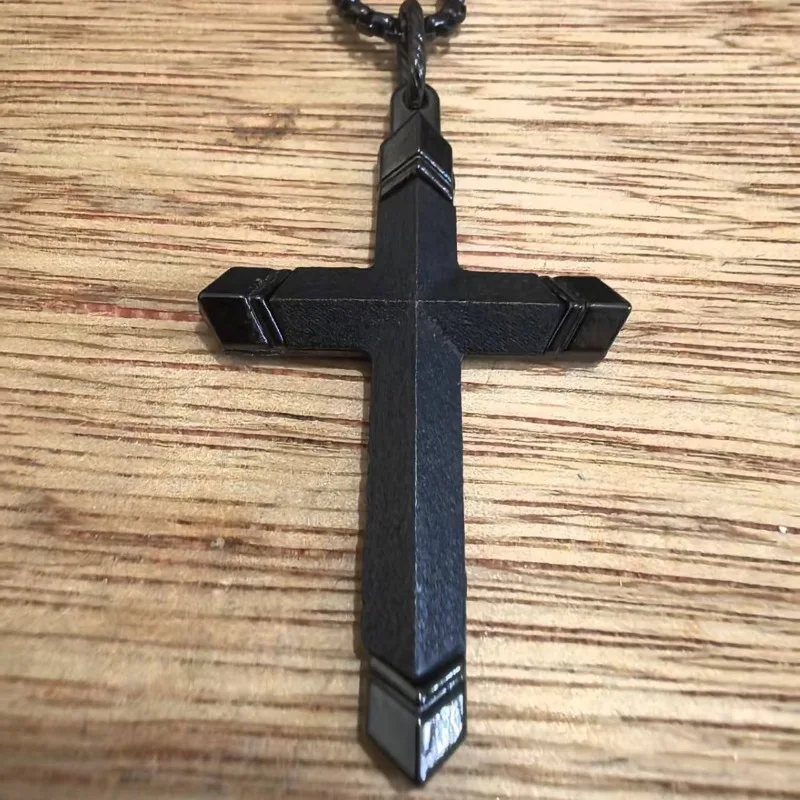 

HQ 2025 New Cross Pendant Necklaces for Men Stainless Steel Inlay Craft Punk Designer Necklace Vintage Jewelry Accessories Gift